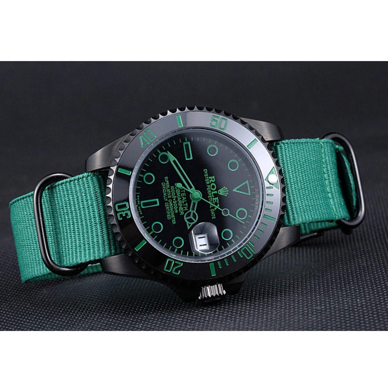 Aaa replica Rolex Submariner Stealth Strap 622009 Green Nylon 0815
